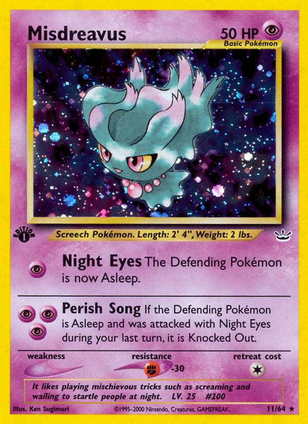 Neo Revelation Holo Misdreavus #11/64 first edition